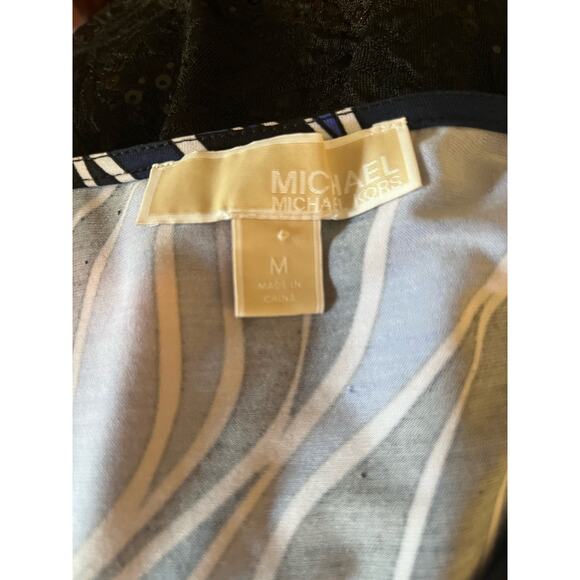 Vintage Michael Michael Kors loose fit tunic w silver hardware trim M black/blue - Picture 4 of 4